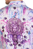 Paisley Floral Rhinestone Short Sleeve Shirt