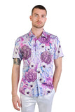 Paisley Floral Rhinestone Short Sleeve Shirt