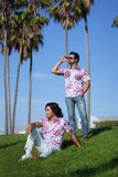 Paisley Floral Rhinestone Short Sleeve Shirt