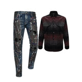 Stage Blaze Jacket + STREET EDGE Denim Pants DENIM RED
