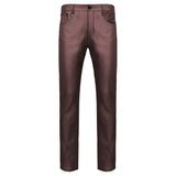 Versatile Vogue Metallic Jeans WINE