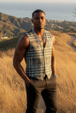 Grip Spot Plaid Checkered Dress Vest