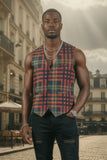 Grip Spot Plaid Checkered Dress Vest