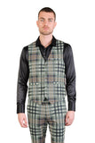 Grip Spot Plaid Checkered Dress Vest