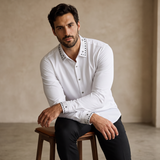 Crystal Geo Trim Shirt WHITE/SILVER