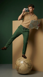 Riviera Contrast Trim Polo + Prestige Pants KHAKI/MYRTLE