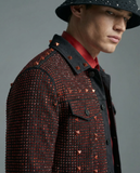 Pure Style Denim JKT + Glimmer Vogue + Prism Gem Denim Pant + Sanctum Cross Denim hat BLACK/SILVER/RED