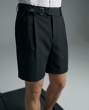 Flocked Eclipse Denim Jkt + No Limits Button-Up Shirt + Contour Belted Short + Sanctum Cross Denim hat BLACK/SILVER/WHITE