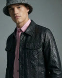 Noir Trucker JKT + City Stroll Button-Up Shir + Arden Side-Tab Shorts + Sanctum Cross Denim hat BLACK/GREY/PINK