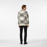 Paramount Lattice Knit Polo LS IVORY