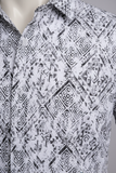 Geometric Cascade SS Shirt WHITE/BLACK