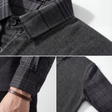 Dual-Layer Knit Fusion LS Sweater Shirt + Plaid Parade GREY/BLUE