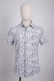 Geometric Cascade SS Shirt WHITE/BLACK