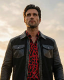 CrocEdge Dual-Fabric Zip Jacket + Echoed Harmony - El Baron + Midnight Serpent Rhinestone Pants RED/BLACK