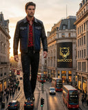 CrocEdge Dual-Fabric Zip Jacket + Echoed Harmony - El Baron + Midnight Serpent Rhinestone Pants RED/BLACK