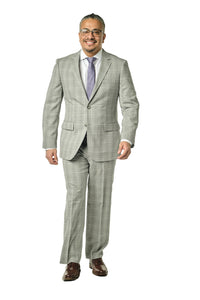 Modern Fit Lite Grey Check Two Piece Suit B-21P1