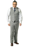 Modern Fit Grey Prince of Wales Three Piece Suit B-3P-20F5