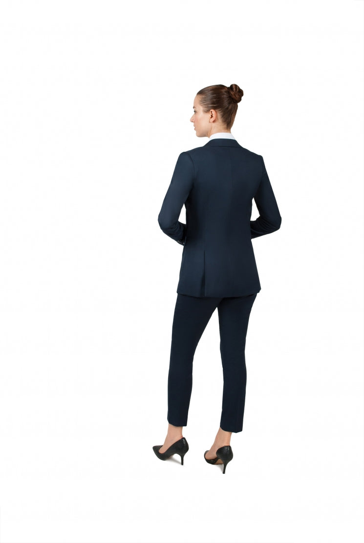 ladies navy blue dress suit 3-Piece Skirt & Pants Suit Set in Navy
