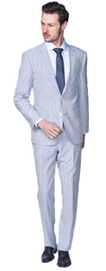 Slim Fit Seersucker Two Piece Suit GB-154