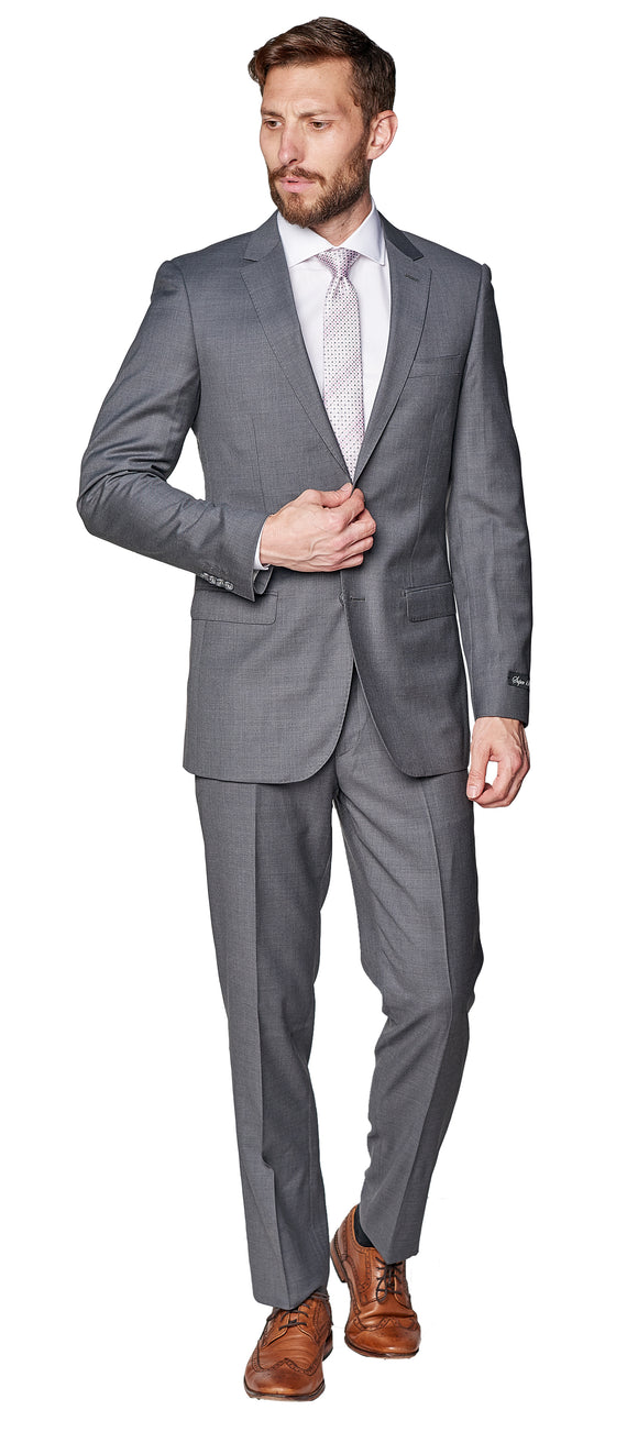 Slim Fit Medium Grey Two Piece Suit GB-Medium-Grey