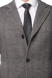 Grey Herringbone Overcoat