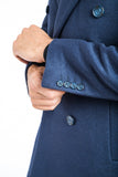 Navy Double Breasted Classic Fit Overcoat