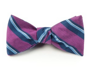 Social Stripe Self-Tie Bow Tie