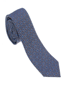 Blue and Grey Geometric Necktie