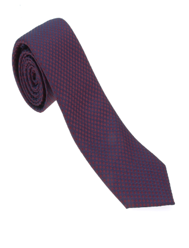Red and Navy Geometric Necktie
