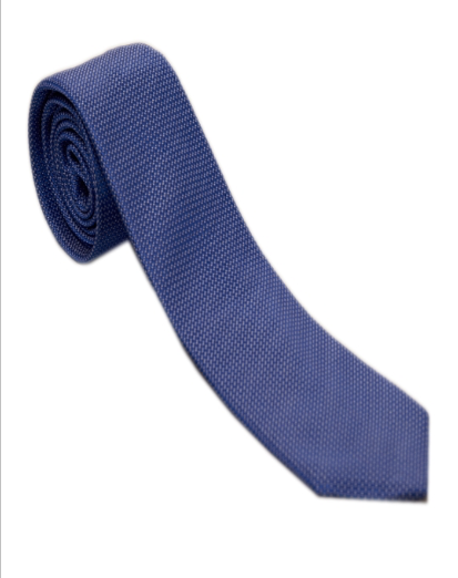 Blue and White Pattern Geometric Necktie