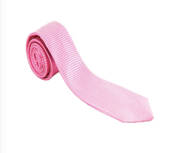 Pink and White Geometric Necktie