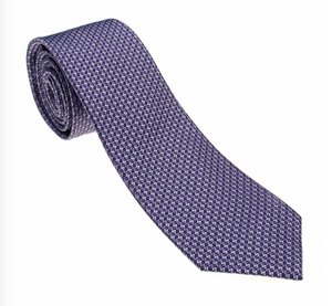 Purple/Green/Black Pattern Geometric Necktie