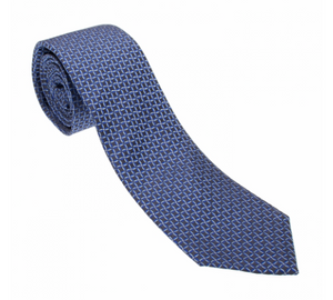 Black/Blue/White Diamond Pattern Geometric Necktie