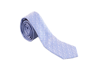 Light Blue and White Paisley Necktie