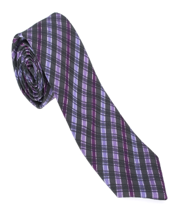Purple and Black Check Necktie