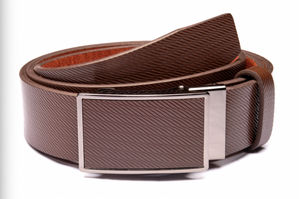 Textured Brown Belt with Brown Buckle