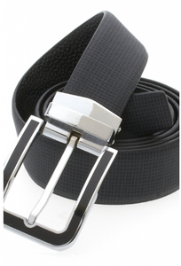 Traditional Black Belt with Silver Black Plated Buckle