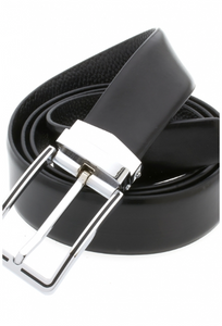 Traditional Black Belt with Silver Black Plated Buckle