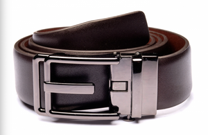 Traditional Dark Brown Belt with Oxidized Buckle