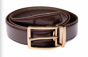 Traditional Brown Belt with Gold Buckle