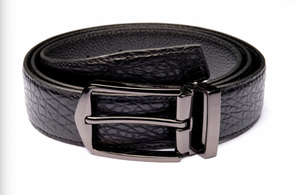 Traditional Black Textured Belt