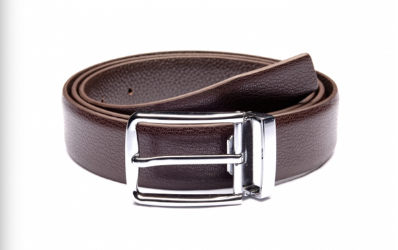 Traditional Brown Belt with Silver Buckle