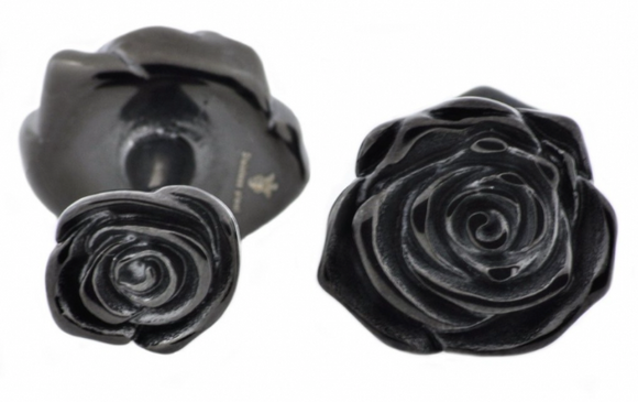 Black Plated Rose Cufflinks