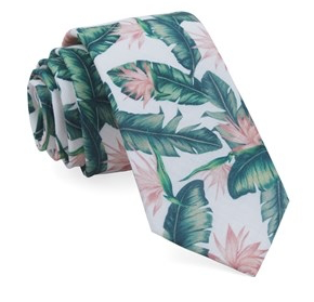 Paradise Found Green Floral Necktie