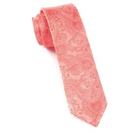 Coral Paisley Necktie
