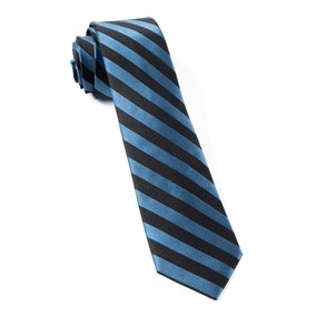 Twill Whale Blue Stripe Necktie