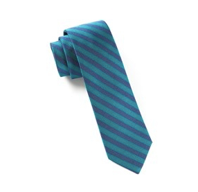 Green/Teal Tunnel Stripe Necktie