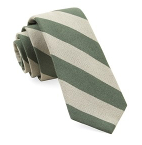 Wool Moss College Stripe Necktie