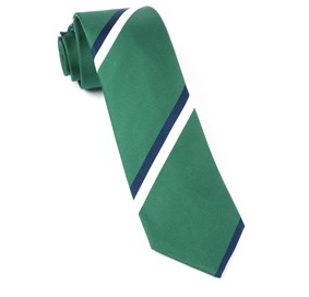 Clover Green Ad Stripe Necktie