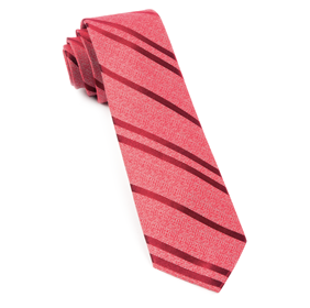 Red Wool Path Stripe Necktie